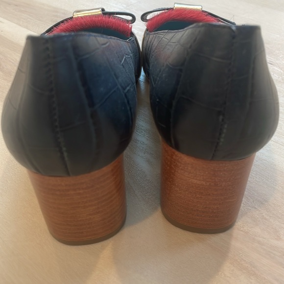 Frances Valentine  New York “Kit” Navy Blue Pink Calf Hair Textured Pumps Size 8 - Picture 5 of 8